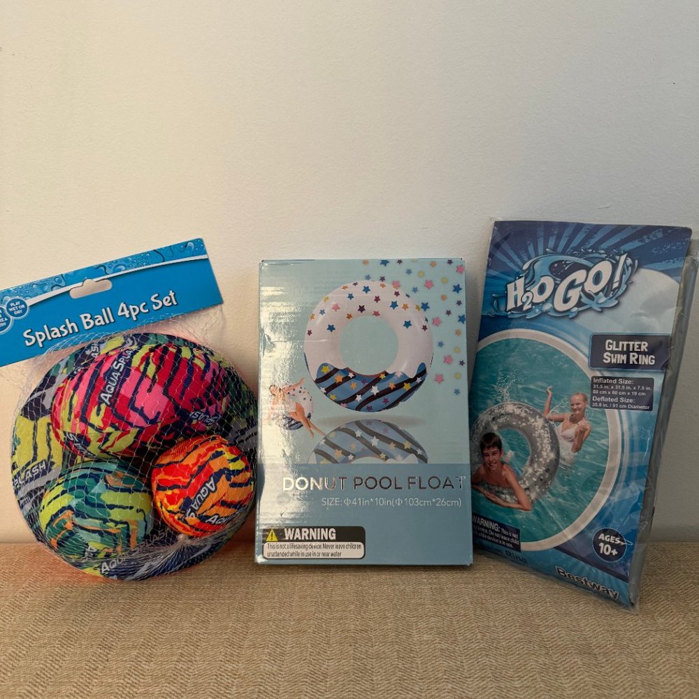 Pool & Beach Adventure Bundle: Floaty Duo & Splash Ball Set
